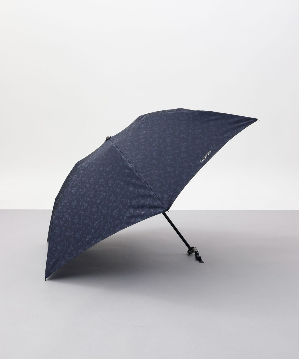 AURORA JILL STUART（ジル スチュアート）アンティーク小花&フルーツジャカード雨傘　(折り畳み・ミニ傘） ネイビー