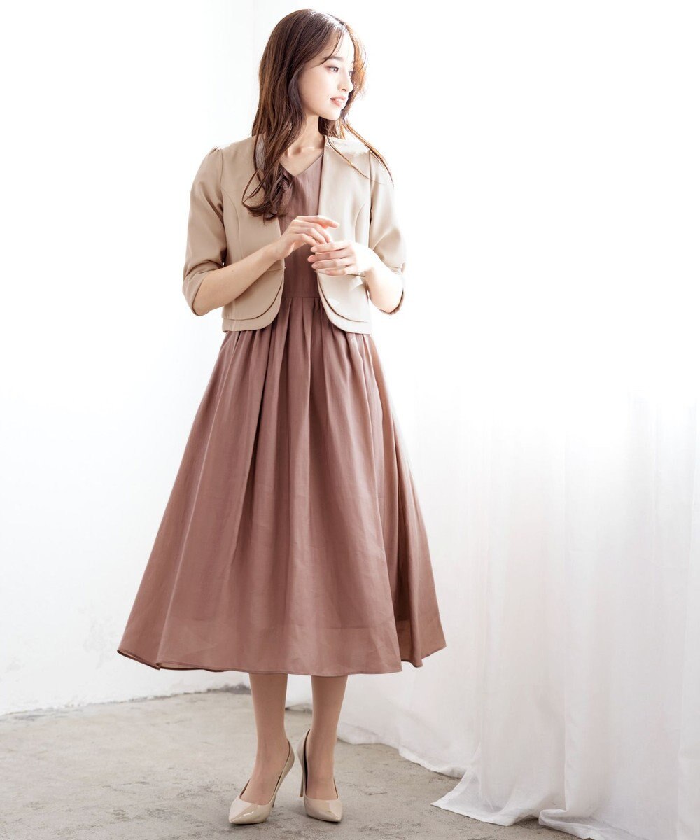 Tiaclasse 【洗える】大人上品なシアータックワンピース 