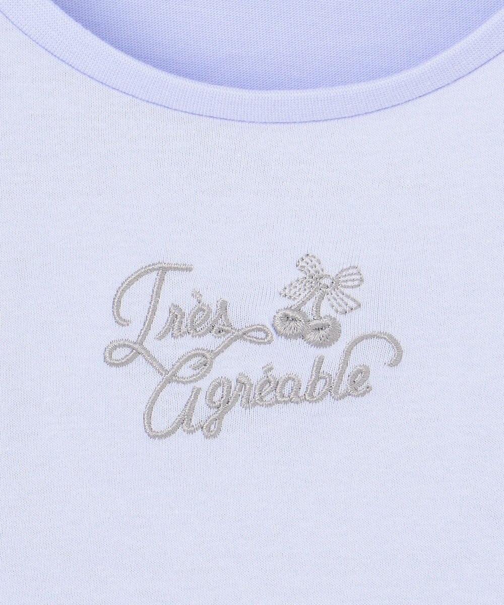 ANY KIDS リボン×チュール 七分袖Tシャツ 