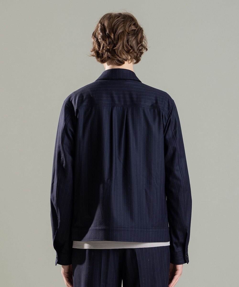 JOSEPH HOMME SAXONY PINSTRIPE ZIP UP JACKET 