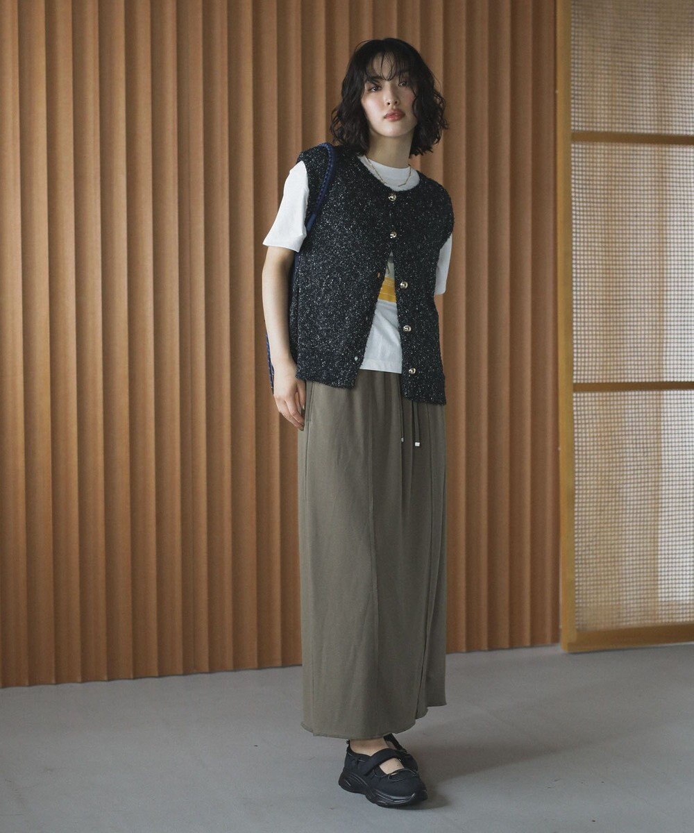 Green Parks ツィード風金釦ニットベスト 