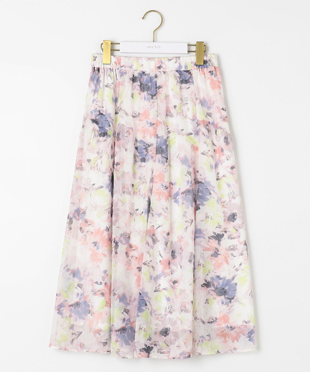 ANY SIS 【洗える】アクアフローラル スカート 