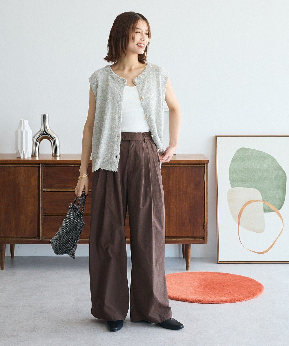 Green Parks ツィード風金釦ニットベスト 