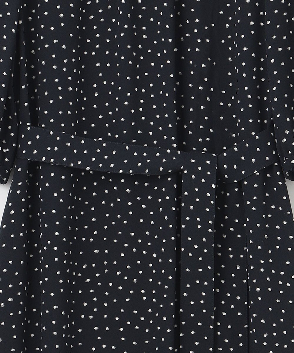 23区 【洗える】バックサテンアムンゼン ドットプリント ワンピース 