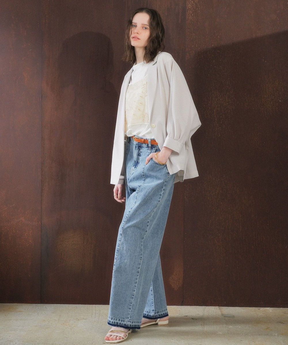 YECCA VECCA 綿麻バギーデニムパンツ 