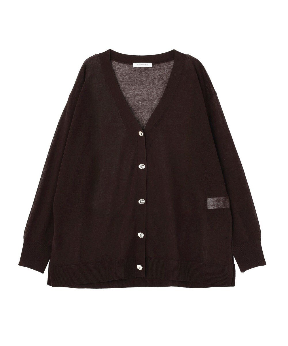 AMERICAN HOLIC メタルボタンシアーVネックカーディガン 
