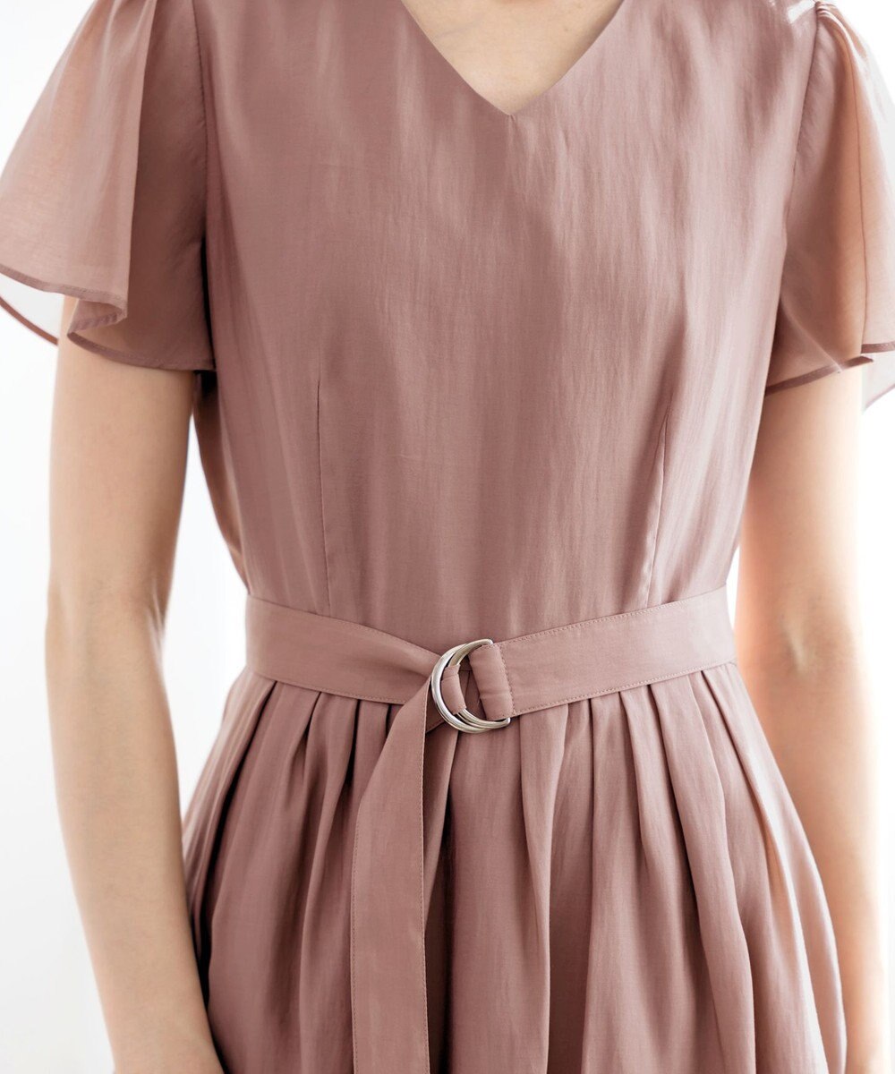 Tiaclasse L 【洗える】大人上品なシアータックワンピース 