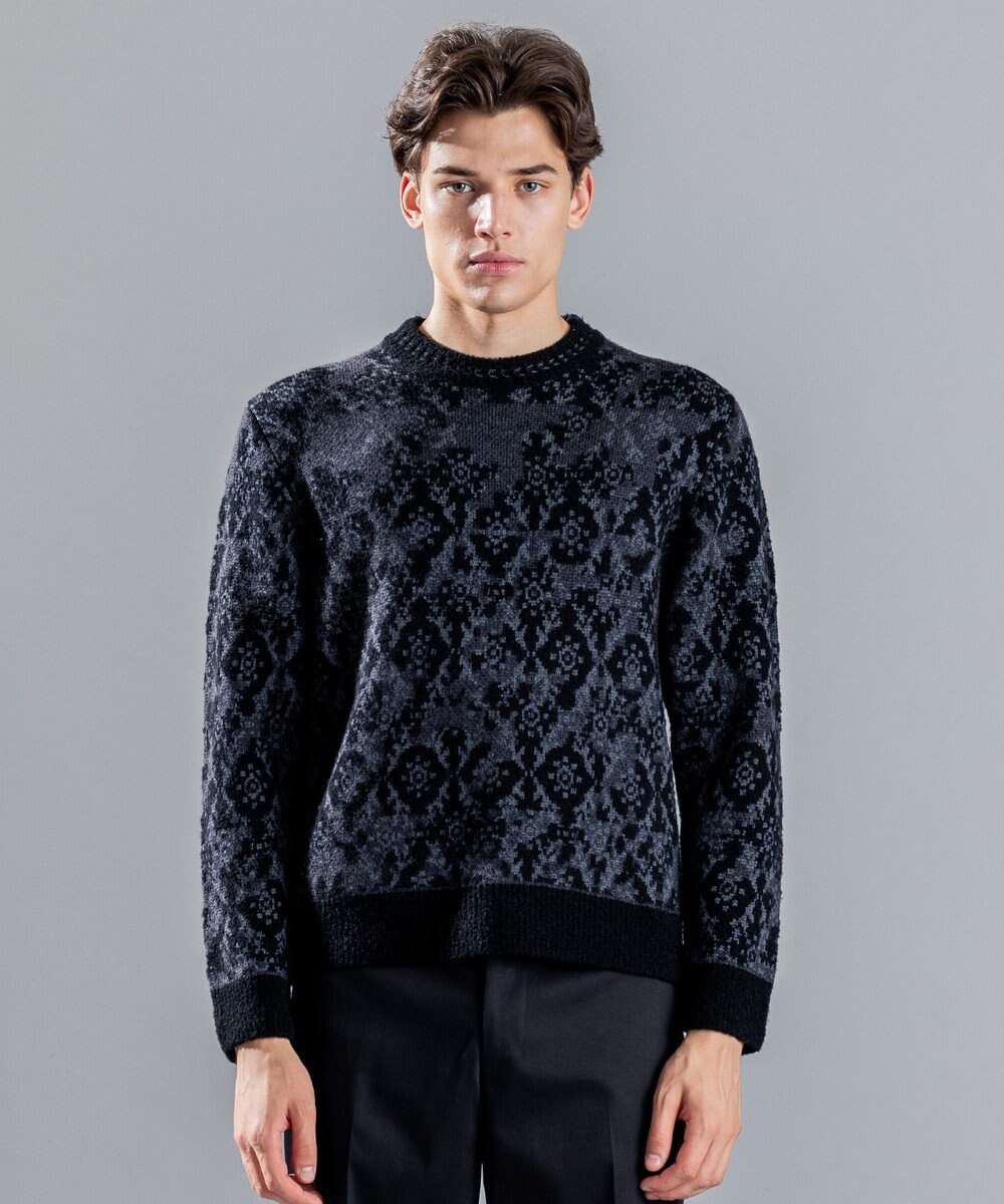 JOSEPH HOMME オーナメントブークレ　クルーネックニット 