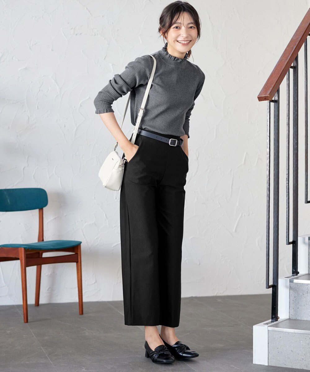 Tiaclasse 【日本製・新色追加・洗える・ストレッチ】エアシルキーワイドパンツ 