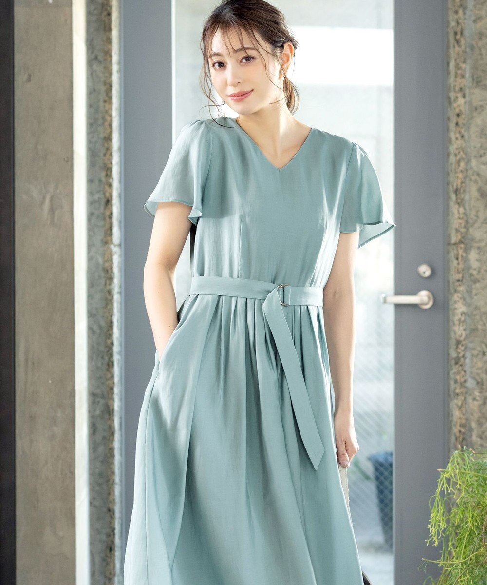 Tiaclasse L 【洗える】大人上品なシアータックワンピース 