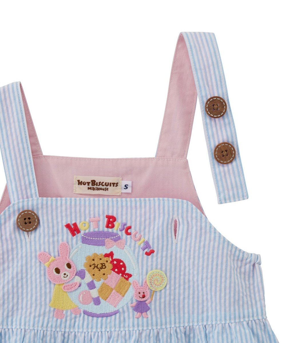 MIKI HOUSE HOT BISCUITS 【70-110cm】 キャビット×お菓子シリーズ サッカー素材ジャンパースカート 