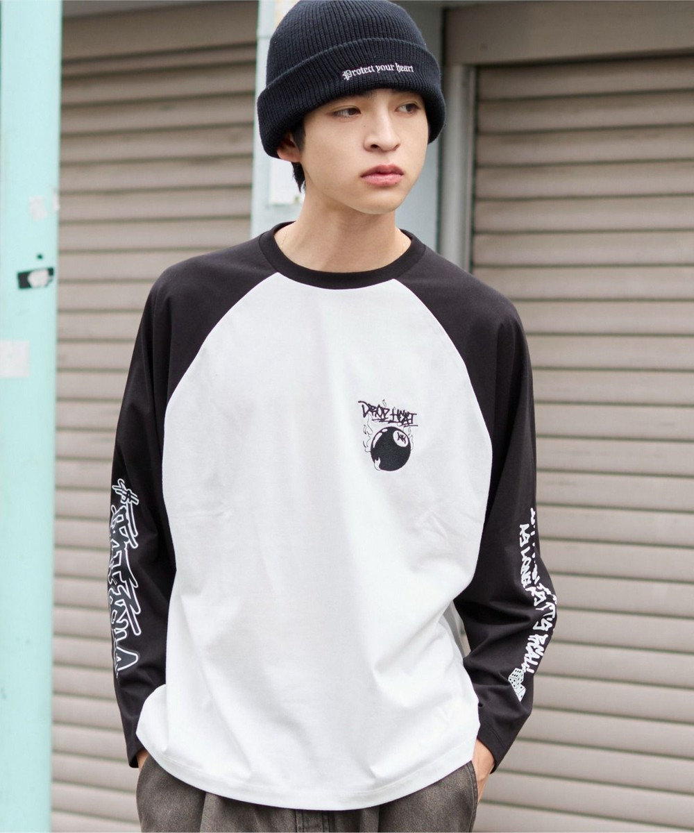 WEGO 【ユニセックス着用ITEM/MLサイズ展開】スリーブロゴグラフィックラグランT（LS） 