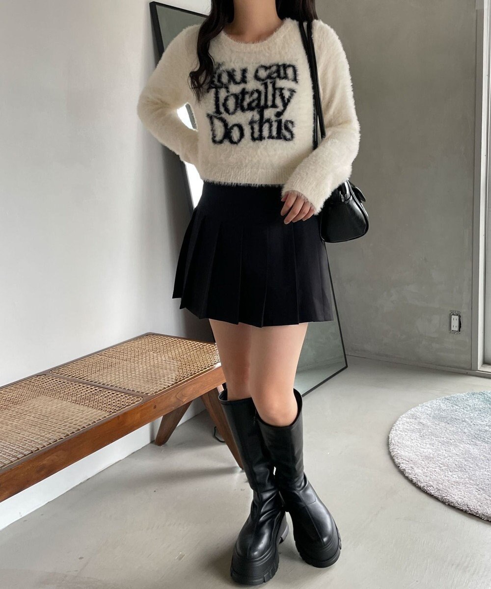 WEGO シャギーロゴコンパクトニット 