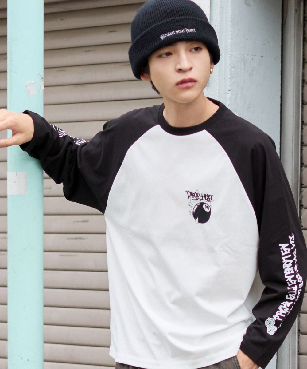 WEGO 【ユニセックス着用ITEM/MLサイズ展開】スリーブロゴグラフィックラグランT（LS） 