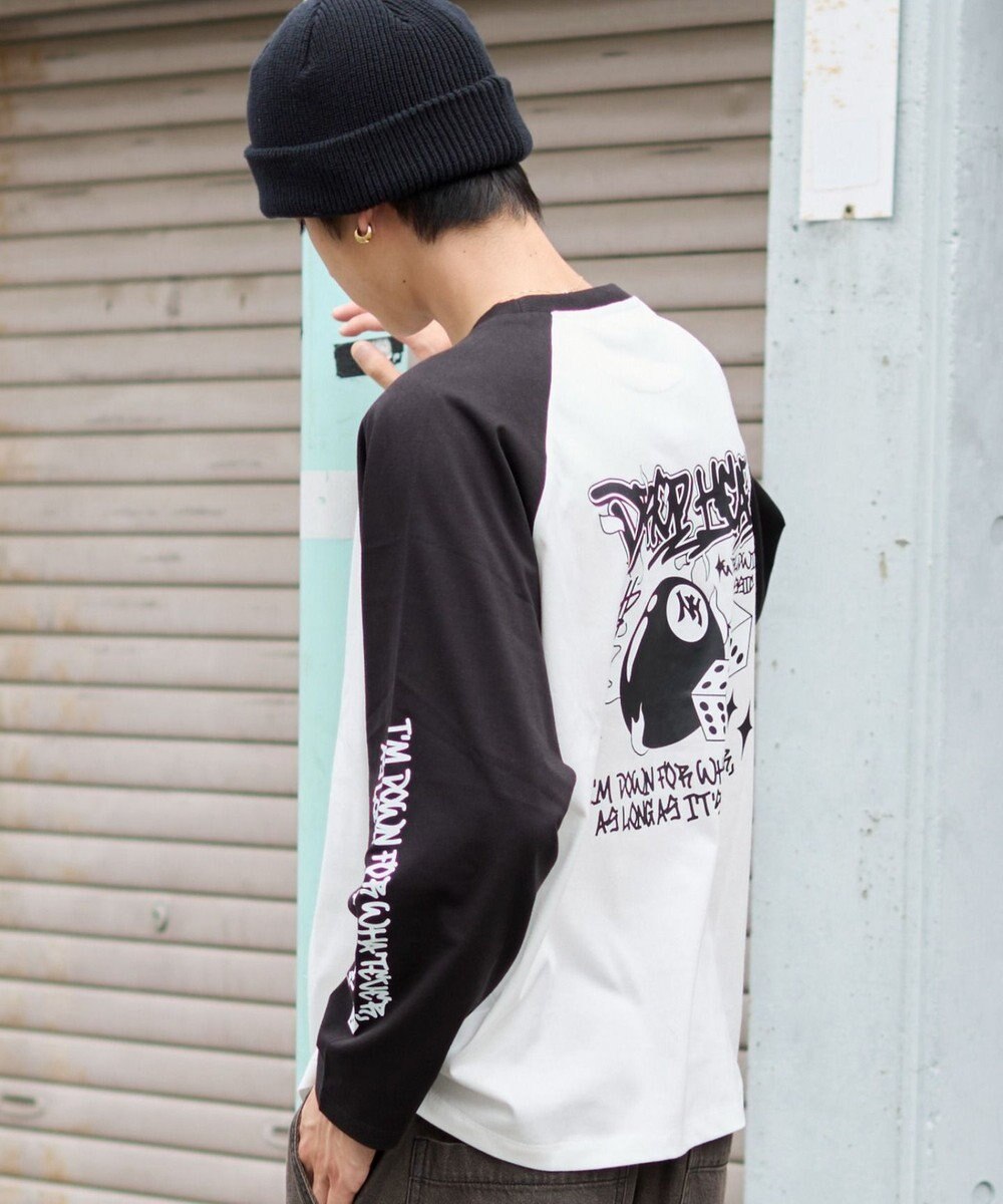 WEGO 【ユニセックス着用ITEM/MLサイズ展開】スリーブロゴグラフィックラグランT（LS） 