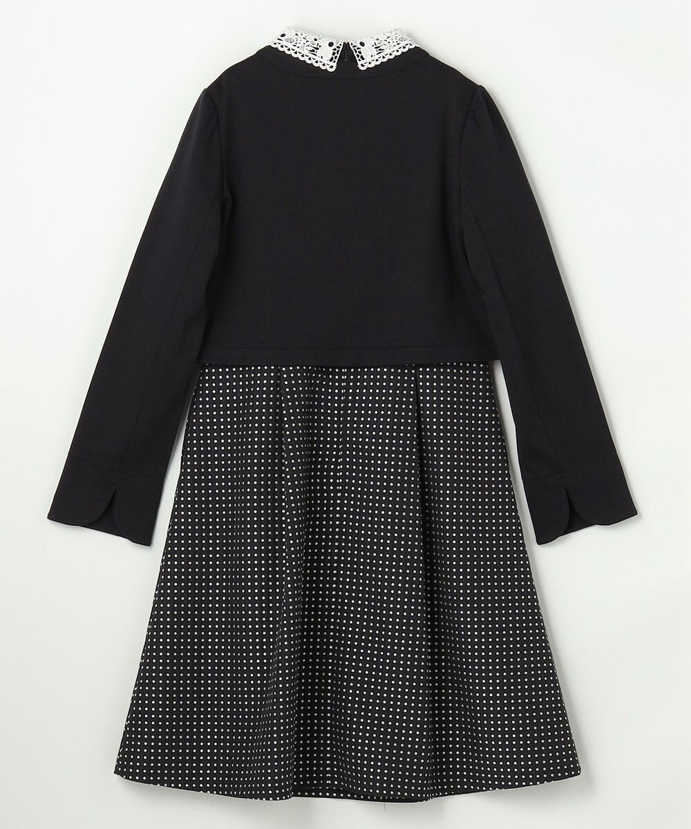 組曲 KIDS 【110-140㎝】 ドットジャガードワンピース＆ジャケットセット 