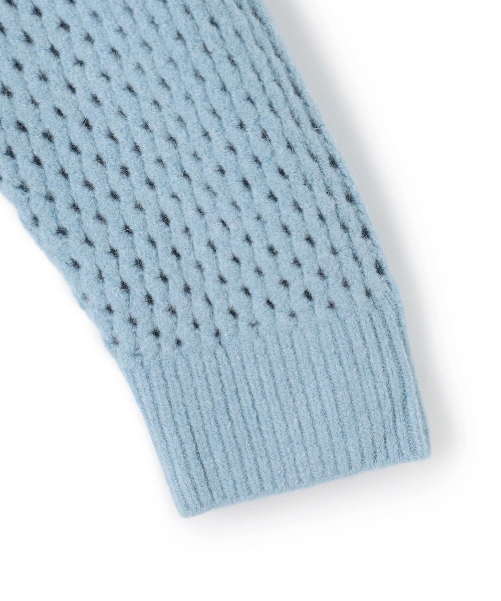 UNFILO L 【野呂佳代さん着用】ふわふわニット メッシュプルオーバー 