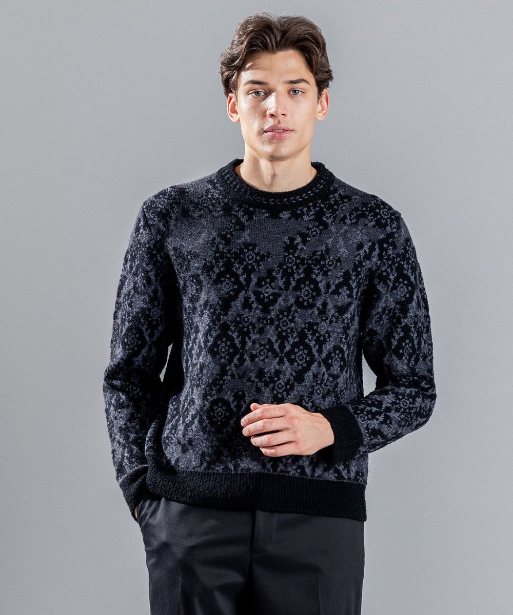 JOSEPH HOMME オーナメントブークレ　クルーネックニット 