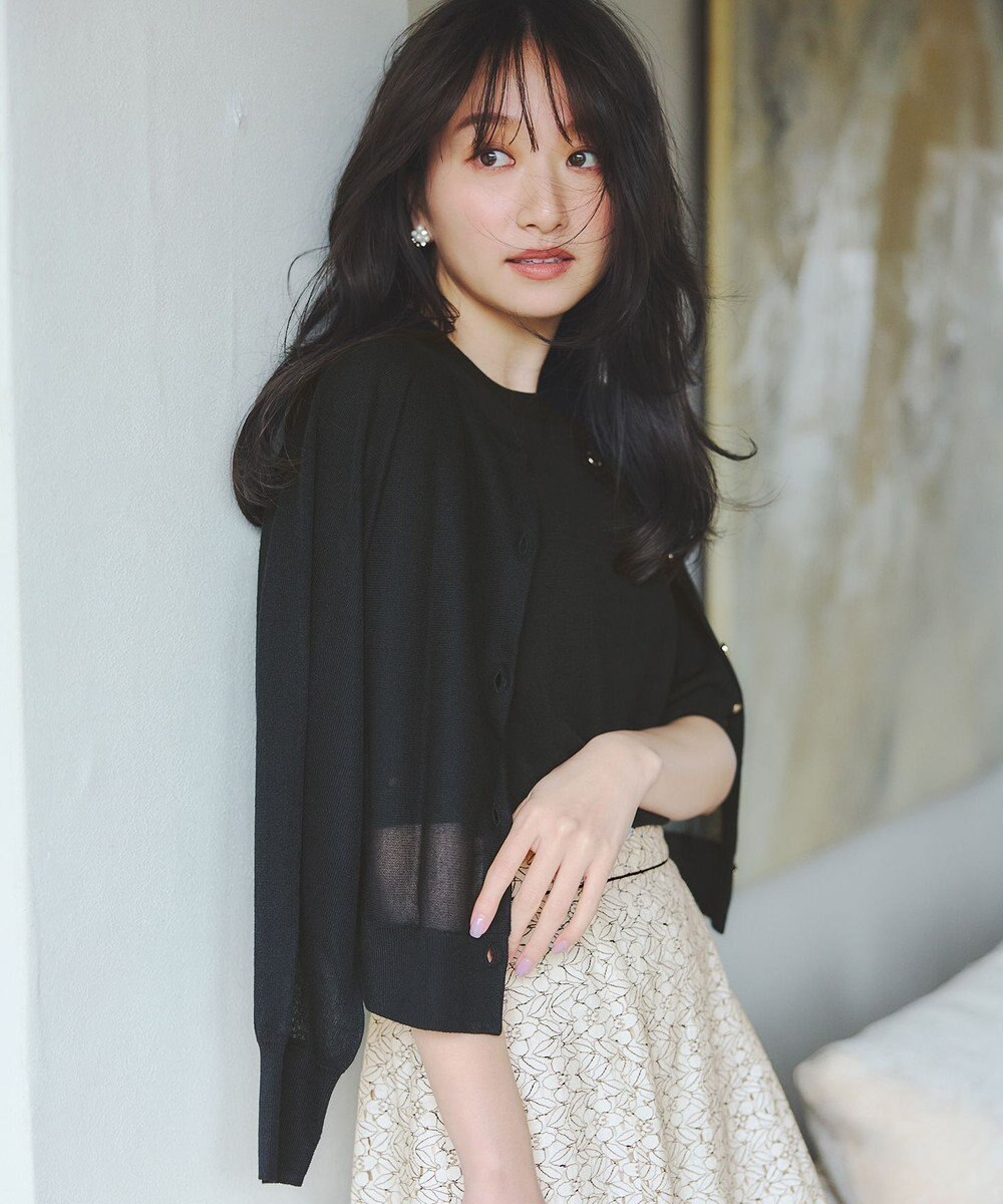 ANY SIS S 【接触冷感 ・UVケア】シアースリーブ ニット 