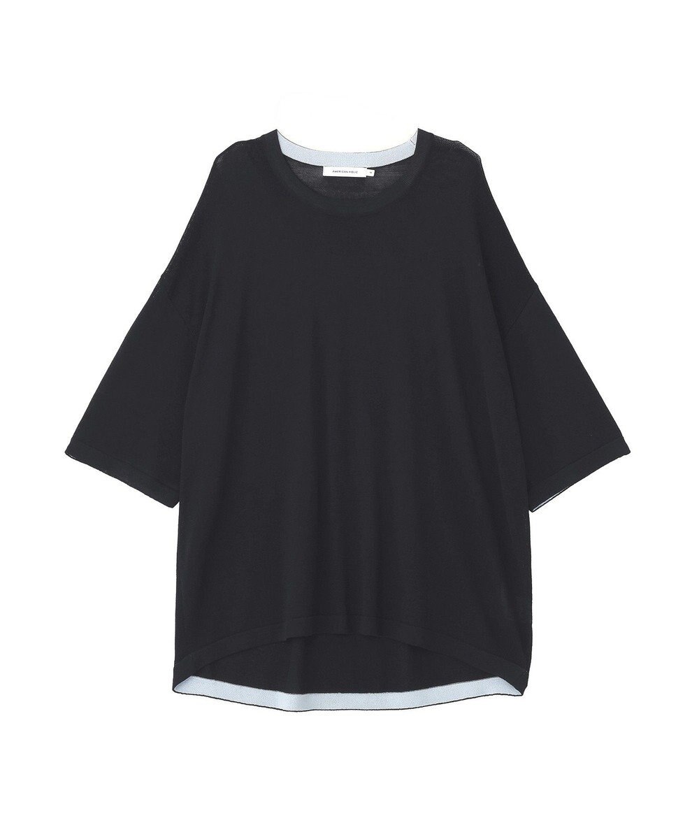 AMERICAN HOLIC 配色コクーンシルエットニット 