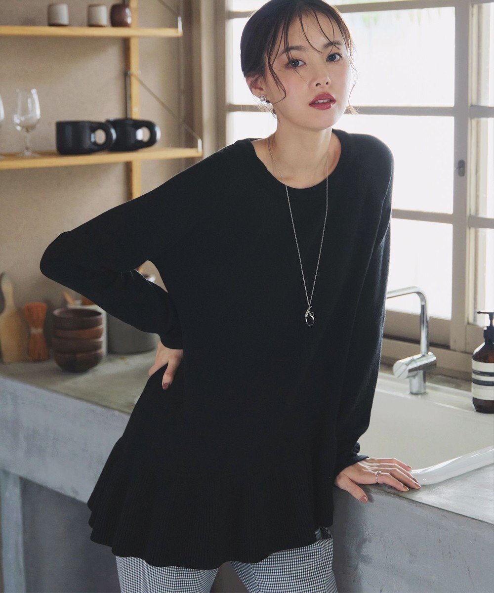 Tiaclasse L 【洗える】ななめフリルニットプルオーバー 