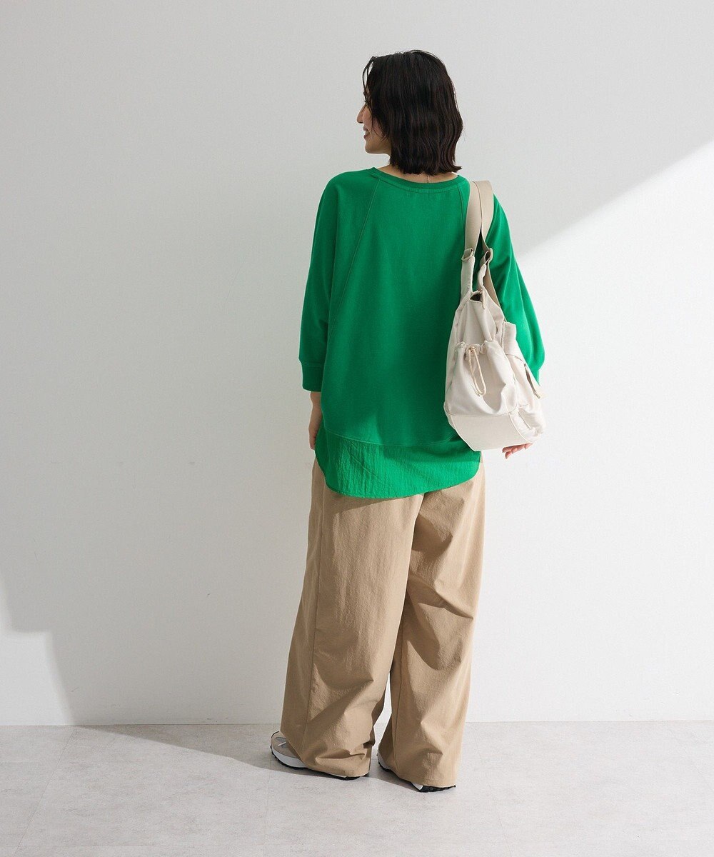 Green Parks 七分袖ドルマン裏毛シアードッキングプルオー 