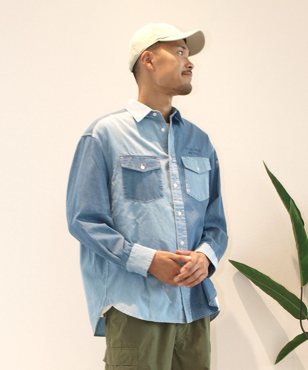 J.PRESS YORK STREET 【UNISEX】クレイジーパターン デニムシャツ 