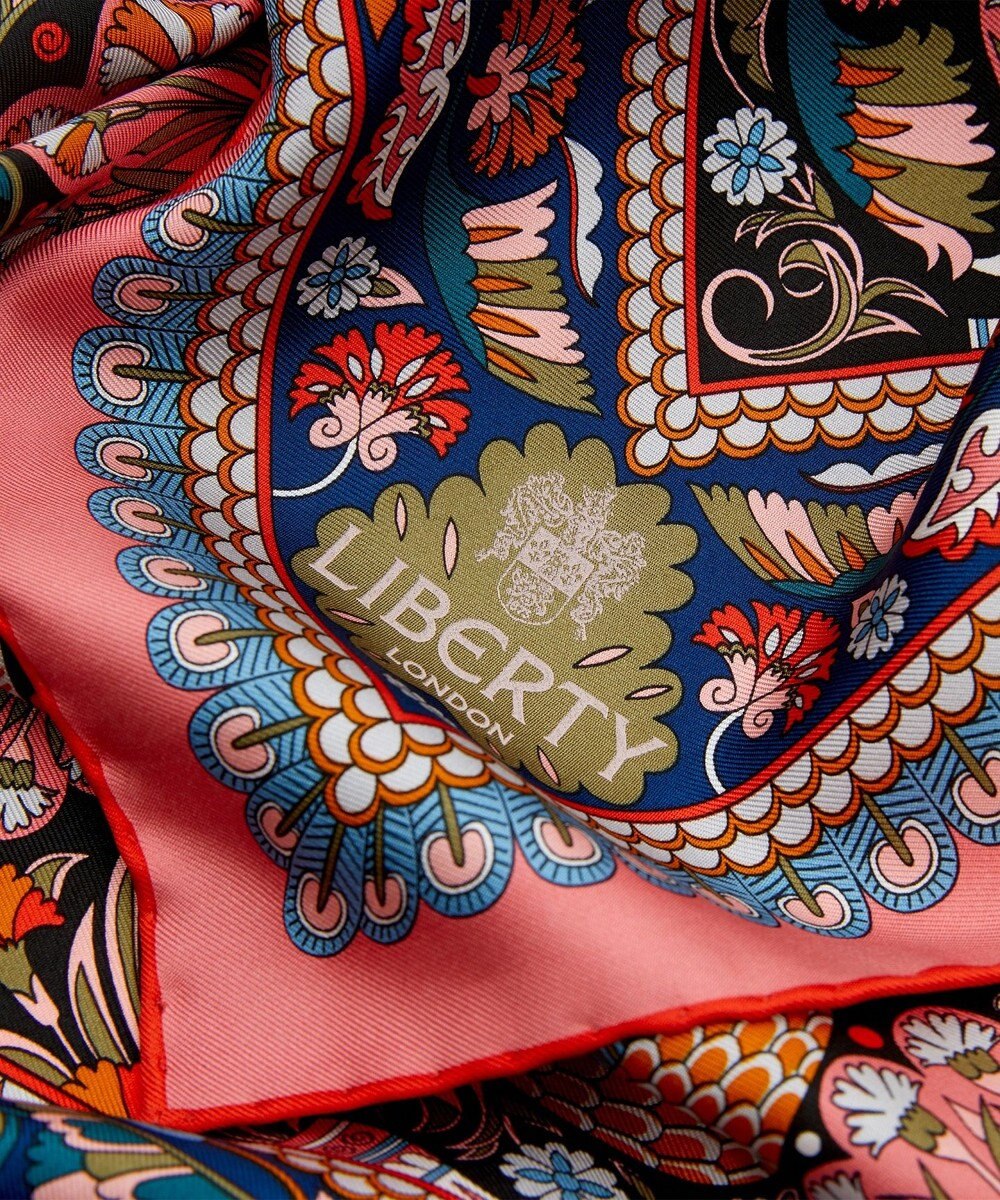 LIBERTY. ピーコック ガーデン シルクツイル スカーフ 70 