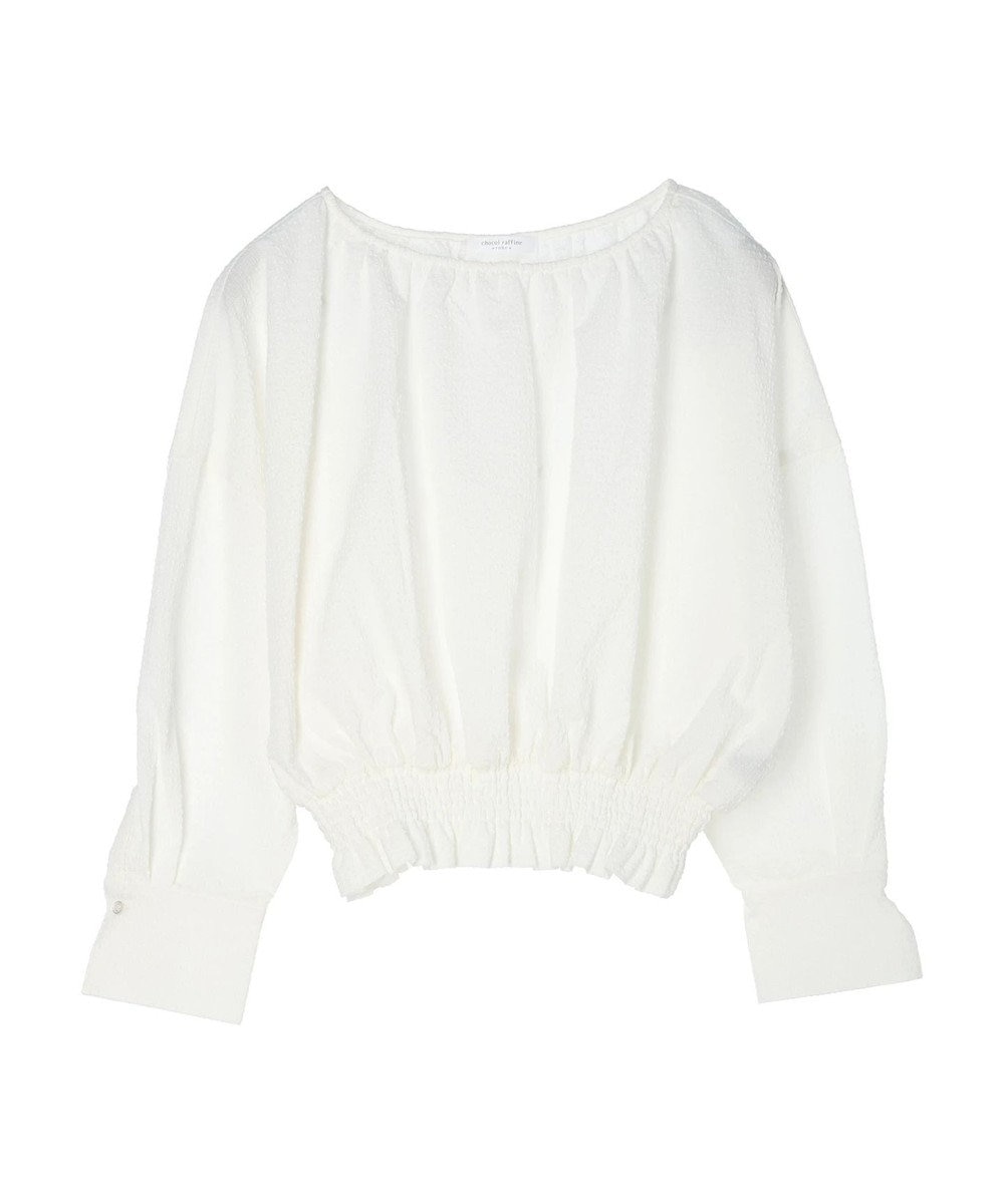 Green Parks 裾シャーリングブラウス 