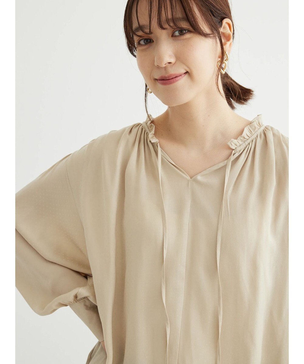 Green Parks とろみ衿フリルブラウス 