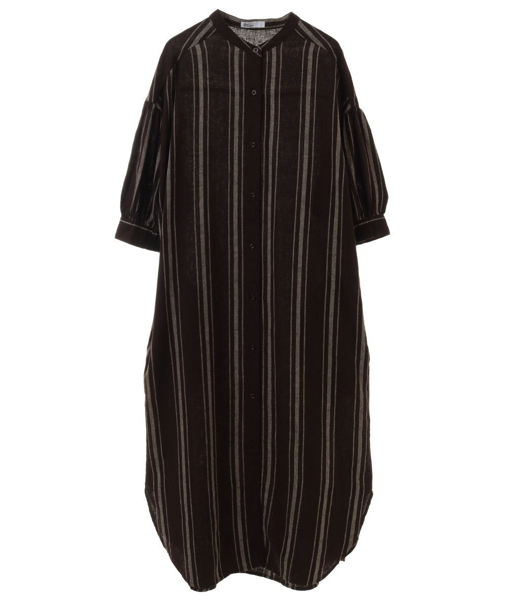 CRAFT STANDARD BOUTIQUE リネンレーヨンストライプワンピース 