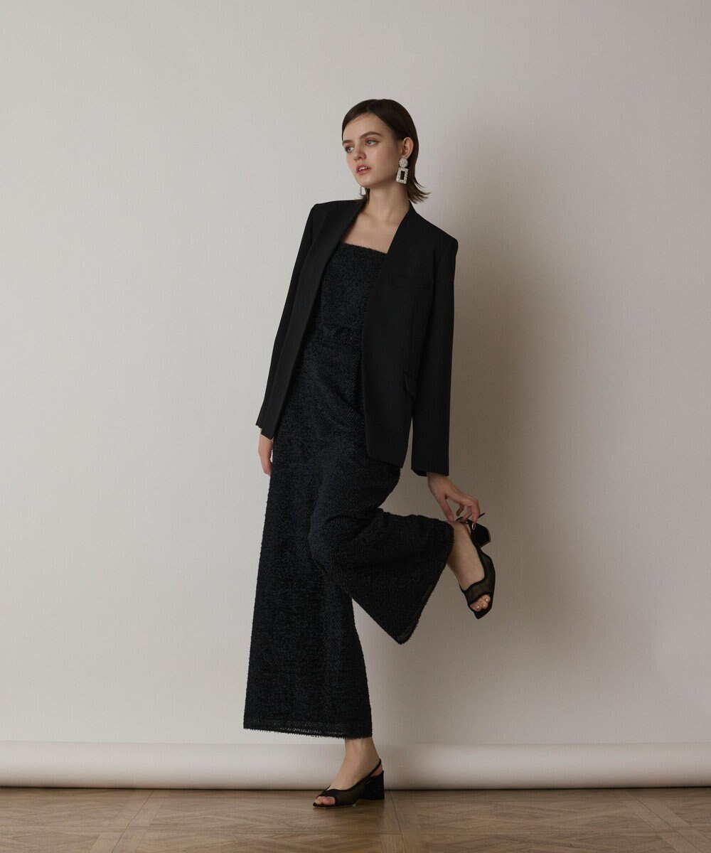 GRACE CONTINENTAL ダブルクロスノーカラージャケット 