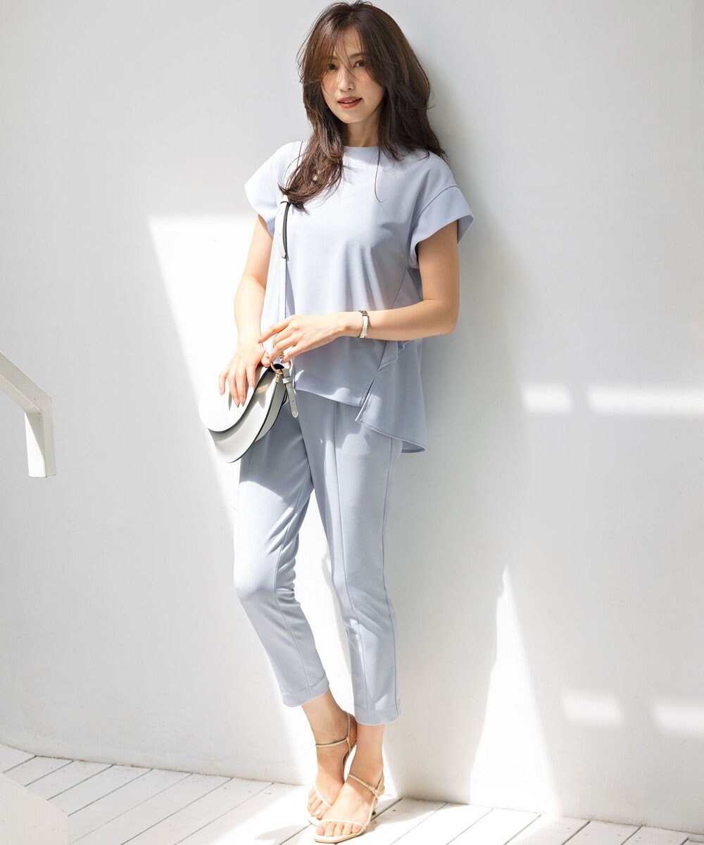 組曲 S 【接触冷感・UVケア】ライトアムンゼンジャージー フリルブラウス 