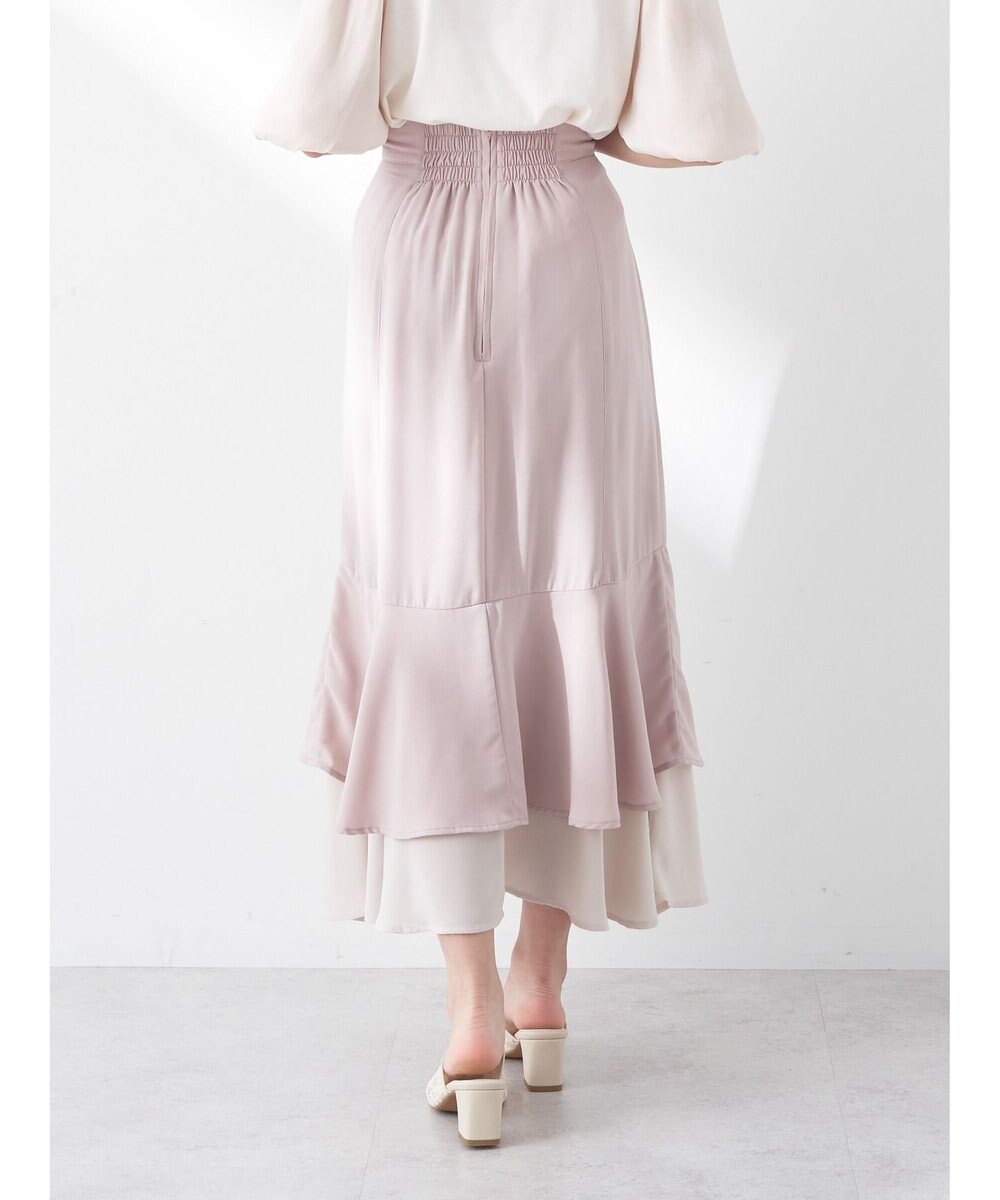 earth music&ecology バイカラーラッフルヘムスカート 