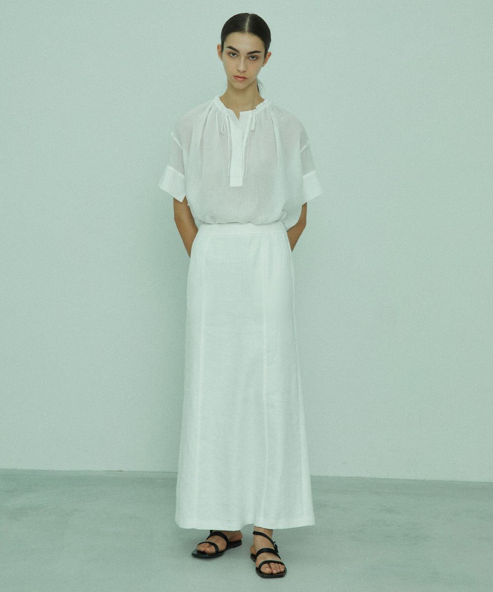 BEIGE， LILAC / ギャザーブラウス 