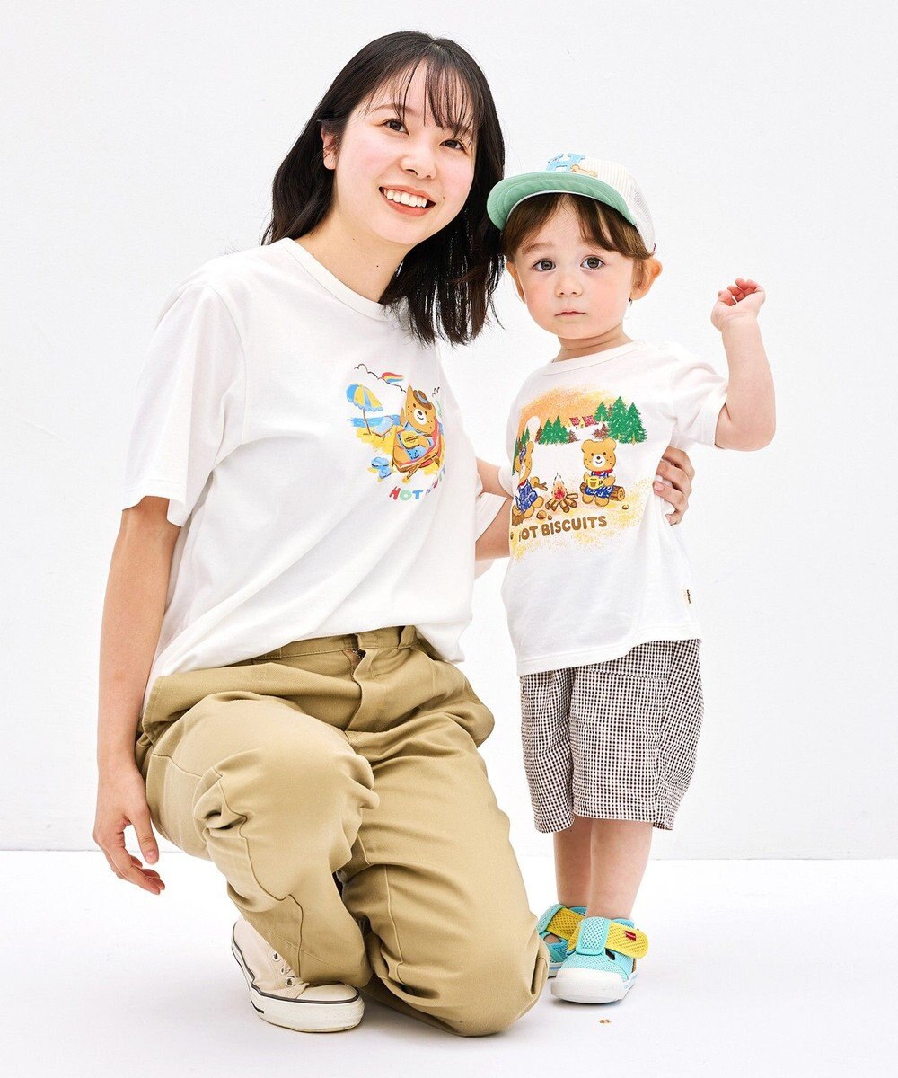 MIKI HOUSE HOT BISCUITS 【家族でおそろい】【155-185cm】アウトドアデザイン(大人用) 半袖Tシャツ 