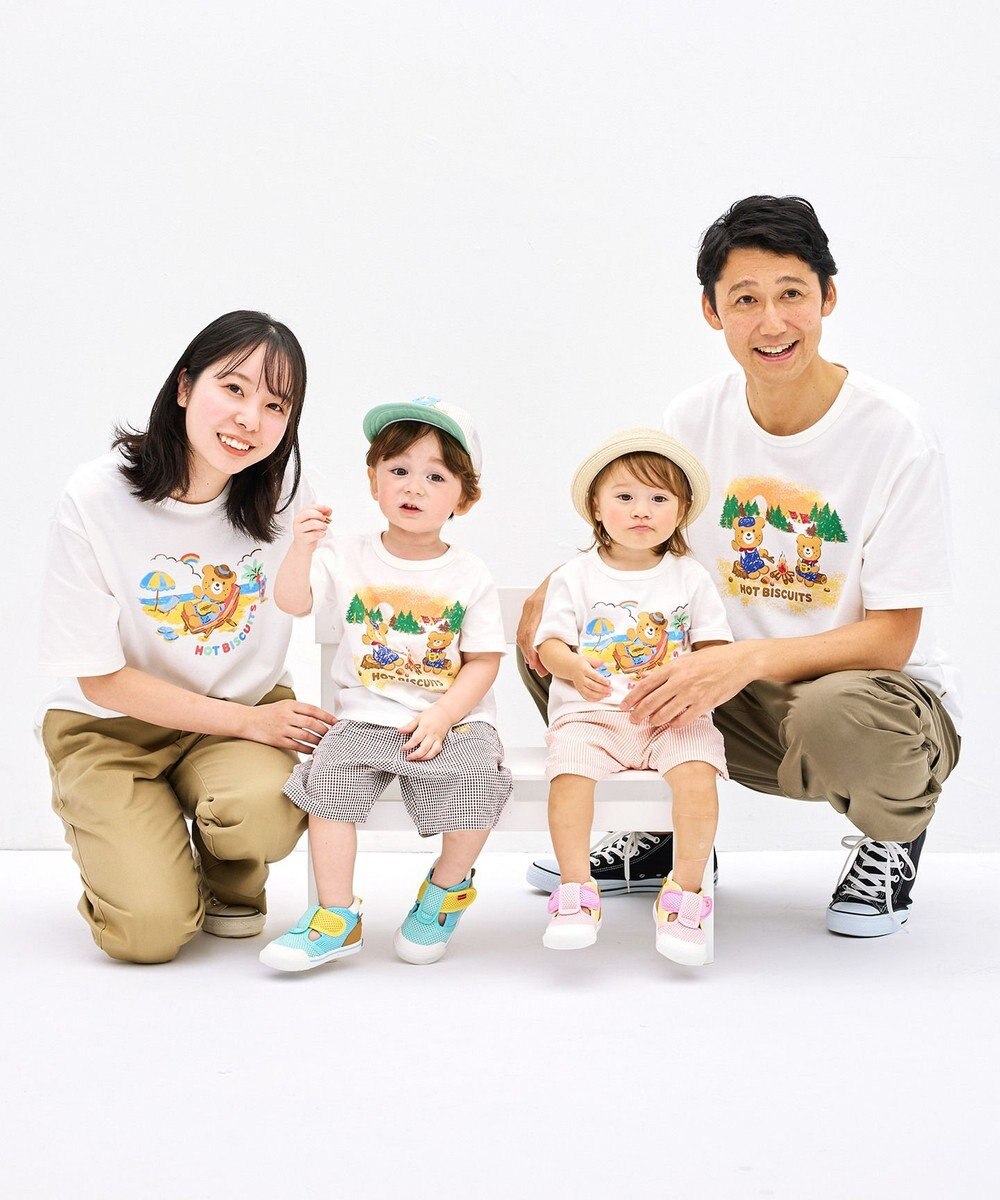 MIKI HOUSE HOT BISCUITS 【家族でおそろい】【155-185cm】アウトドアデザイン(大人用) 半袖Tシャツ 
