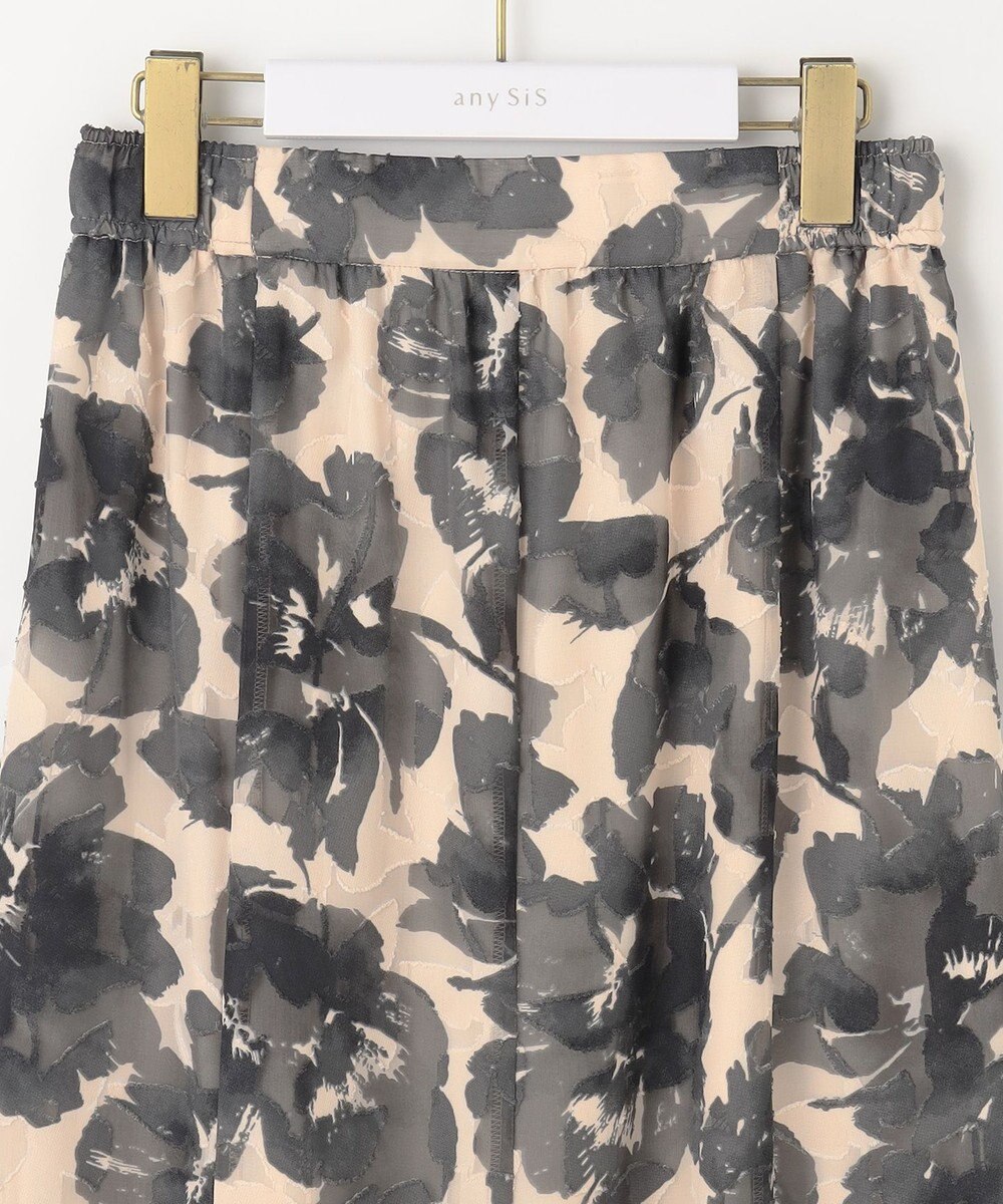 ANY SIS 【洗える】アートフラワープリント スカート 