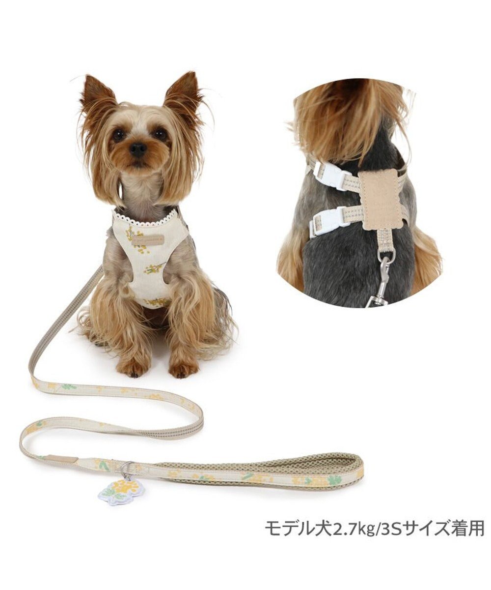 PET PARADISE ペットパラダイス スリム ハーネス＆リード 《ミモザ柄》 S 小型犬 