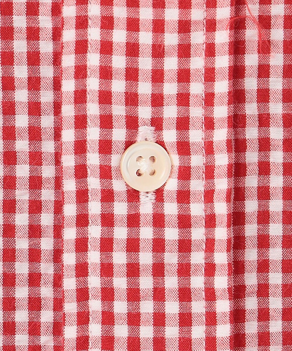 J.PRESS MEN オーガニックコットンサッカーギンガムチェックシャツ 