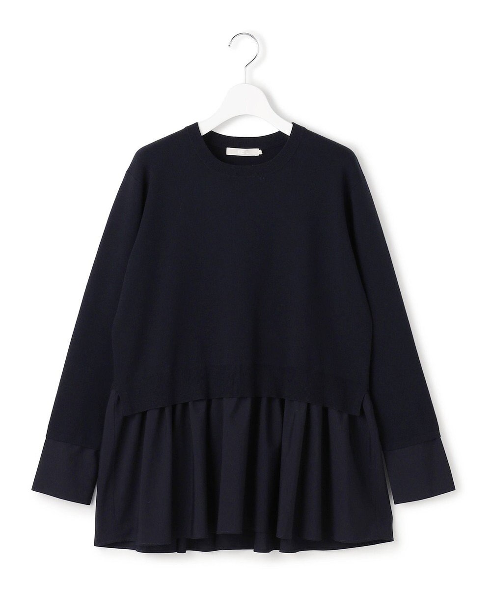 ICB レーヨンシルクストレッチブレンド ドッキングペプラムプルオーバー 