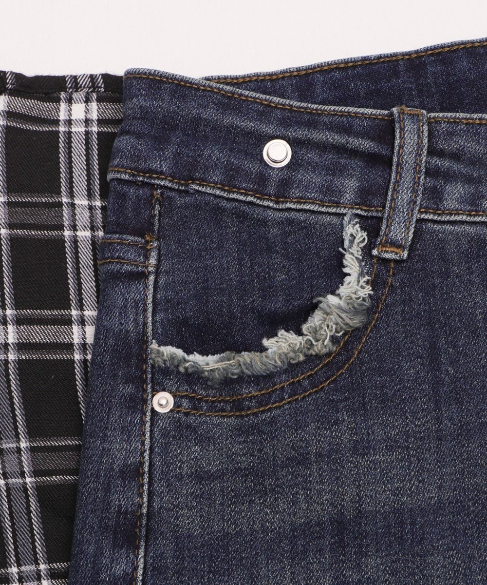 WEGO フェイクスリーブフレアデニム 