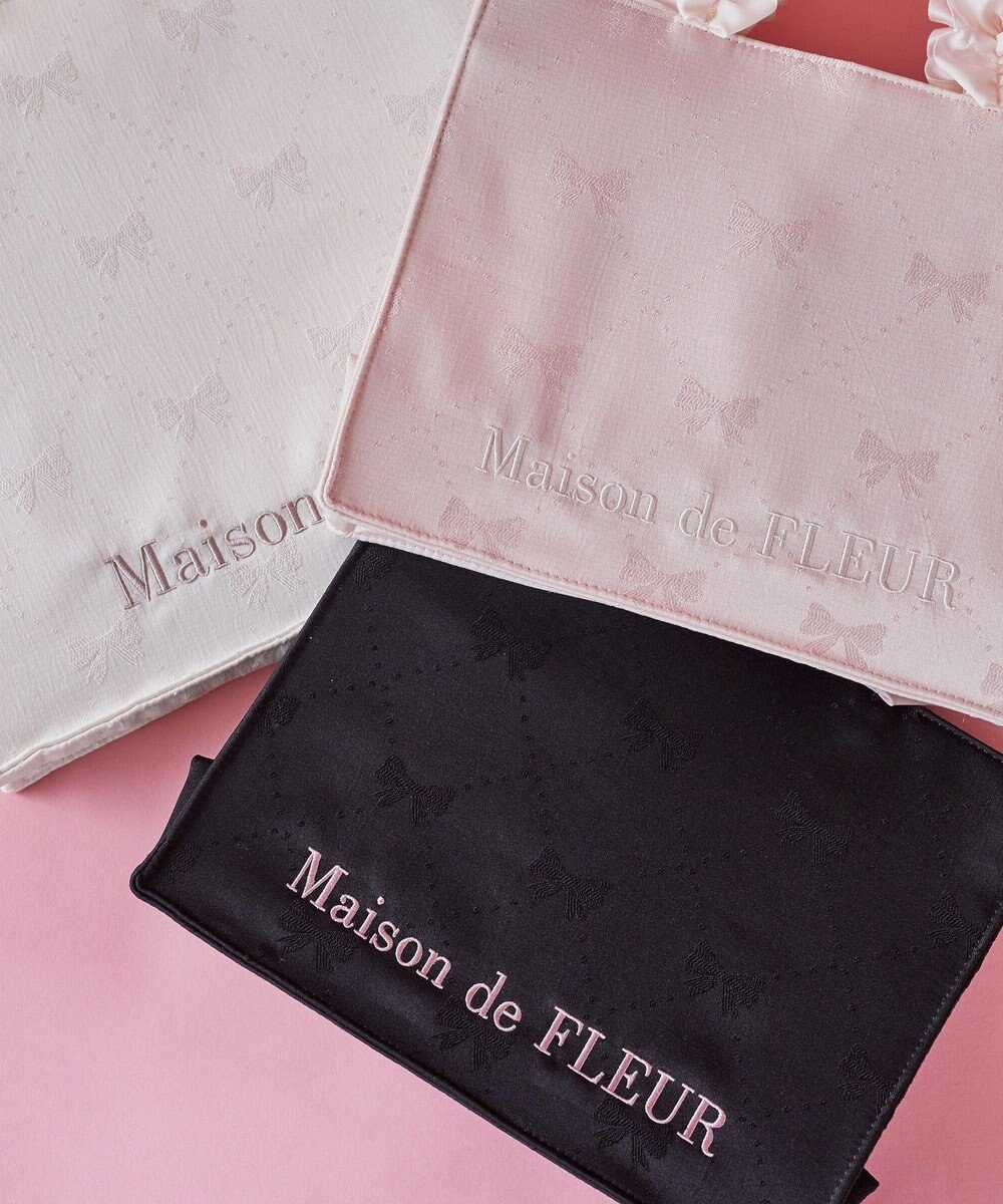 Maison de FLEUR EC限定リボン柄ジャカードスクエアトートS 