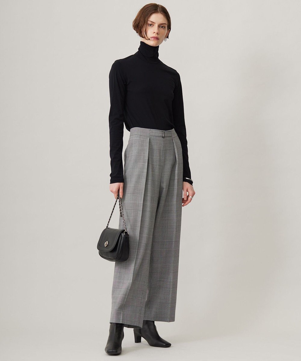 ICB 【洗える】ウール2WAYストレッチ ワイドストレートパンツ 