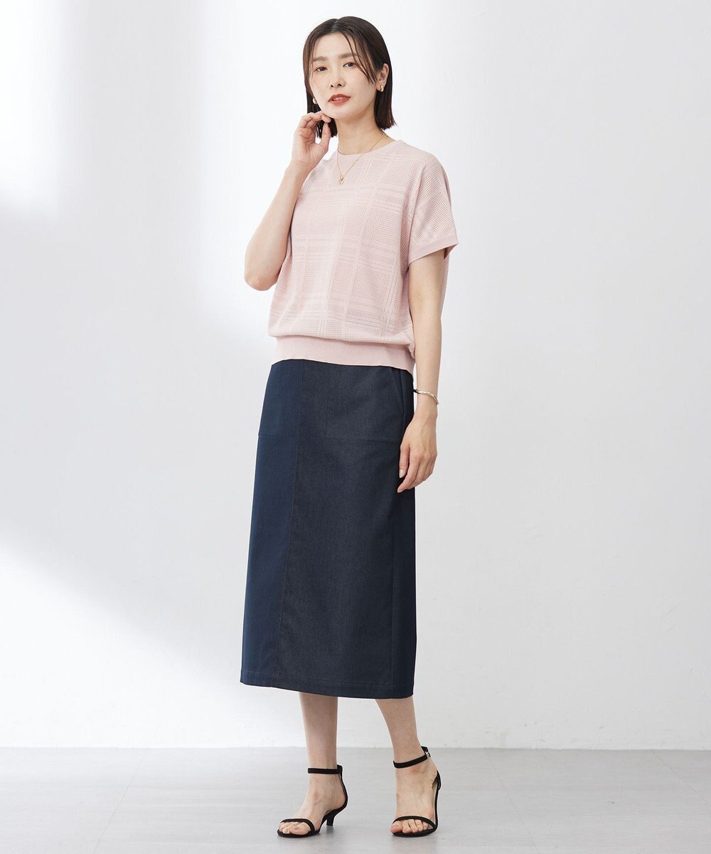 J.PRESS LADIES 【洗える】メッシュ パターン ニット 