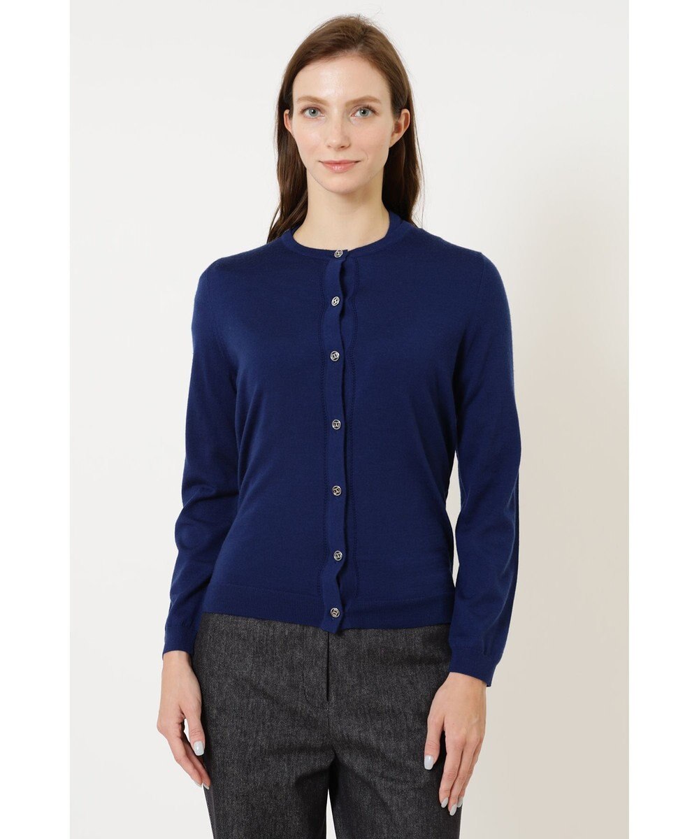 DAKS クルーネックウールニットカーディガン 