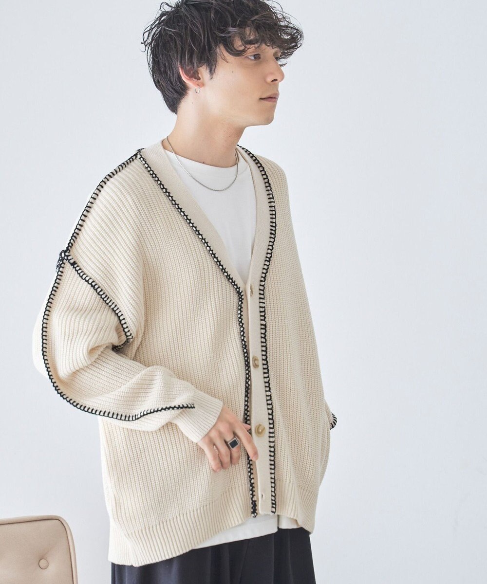 WEGO ハンドステッチカーディガン 