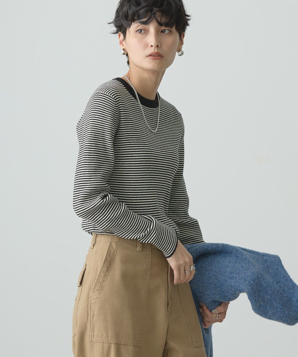 AMERICAN HOLIC バイパチクルーネックリブニットプルオーバー 