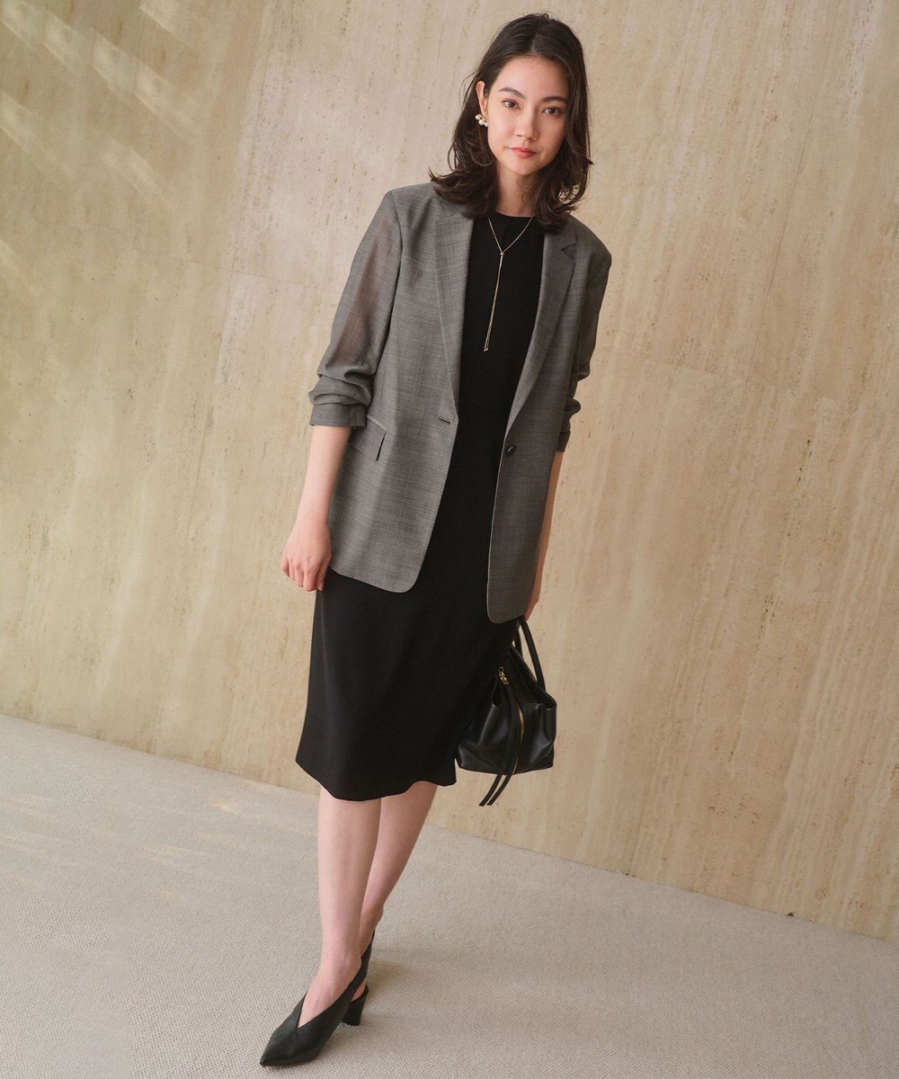 BEIGE， 【セットアップ対応】CINDY / 配色ライン クルーネックドレス 