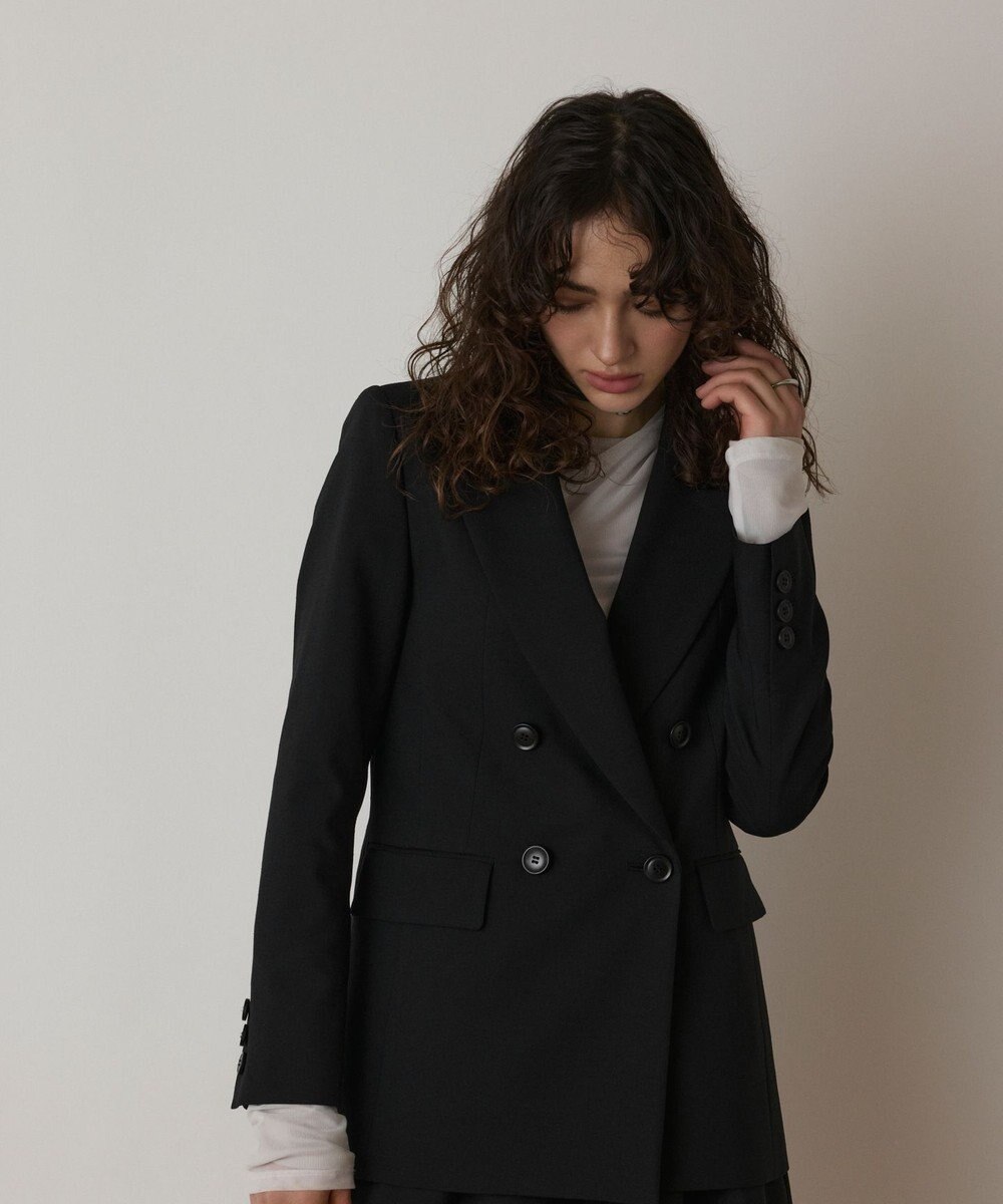 GRACE CONTINENTAL リネンライクダブルジャケット 